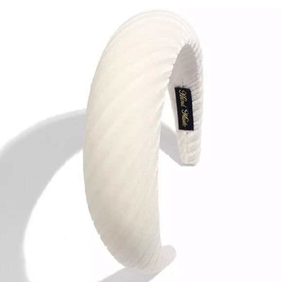 Chunky White Velvet Headband Fall Accessories NWT - Picture 3 of 8